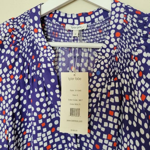 Tyler Boe Paige Flutter Sleeve Top in Blue Multi Small - Picture 8 of 9